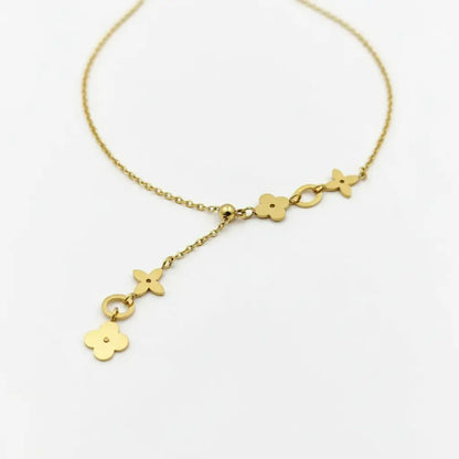 Adjustable Floral Drop Necklace