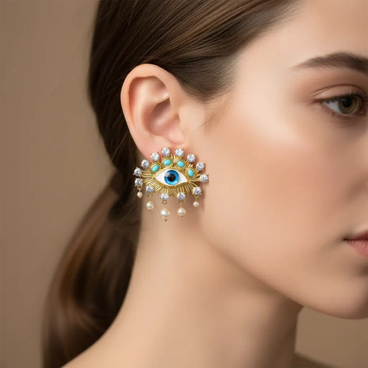 Celestial Evil Eye Statement Earrings