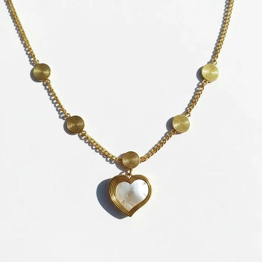 Charming Heart Coin Necklace