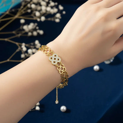 Gilded Infinity Flower Bracelet