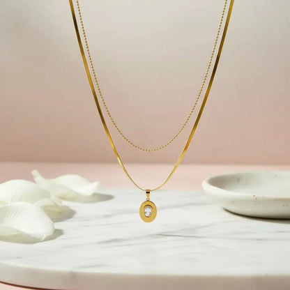 Blooming Oval Layered Necklace