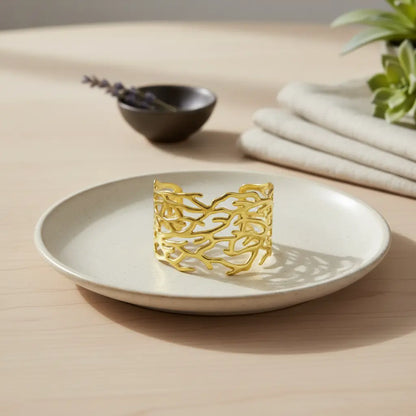 Gold Coral Inspired Statement Cuff