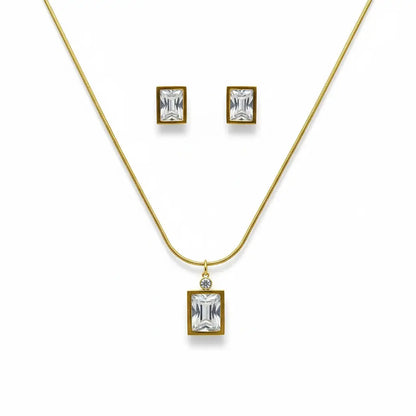 Faceted Cube Pendant Set