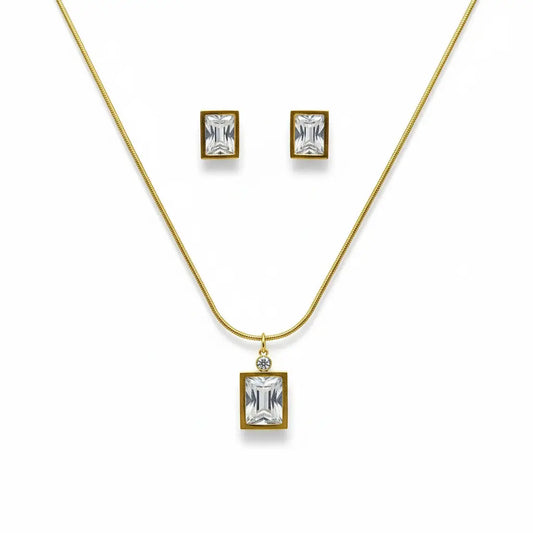 Faceted Cube Pendant Set