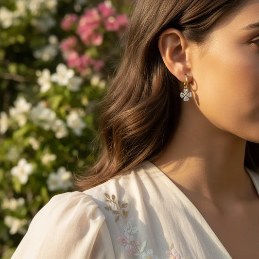 Petal Glow Drop Hoops