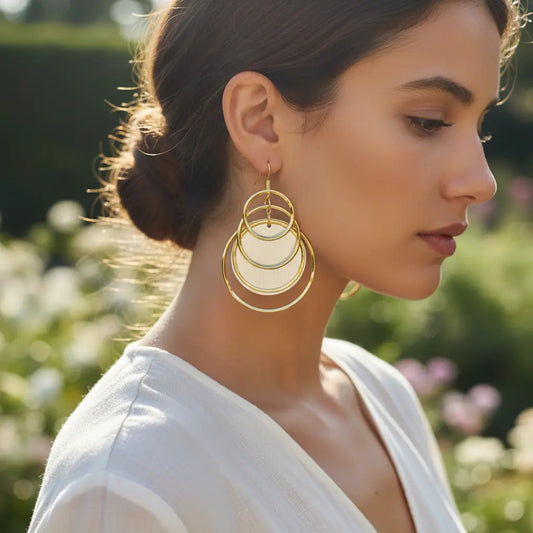 Golden Orbit Drop Earrings