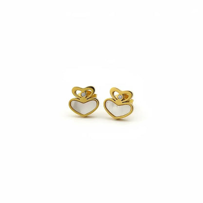 Crowned Heart Stud Earrings