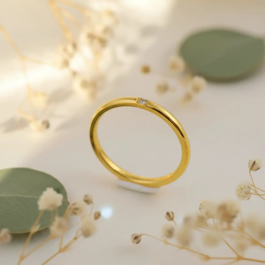 Minimal Crystal Dot Ring