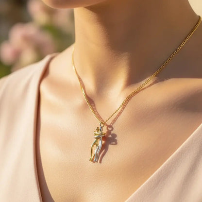 Embracing Lovers Pendant Necklace