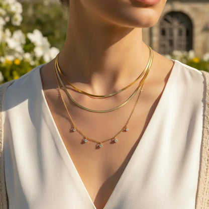 Triple Layer Crystal Necklace