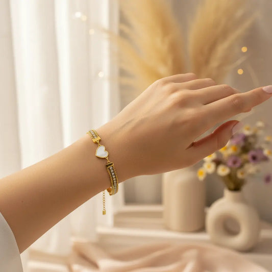 Triple Layer Heart Bracelet