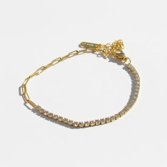 Crystal Paperclip Tennis Bracelet