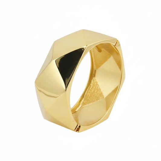 Gold Geometric Prism Bangle