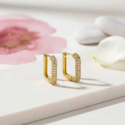 Luxe Edge Pave Hoops