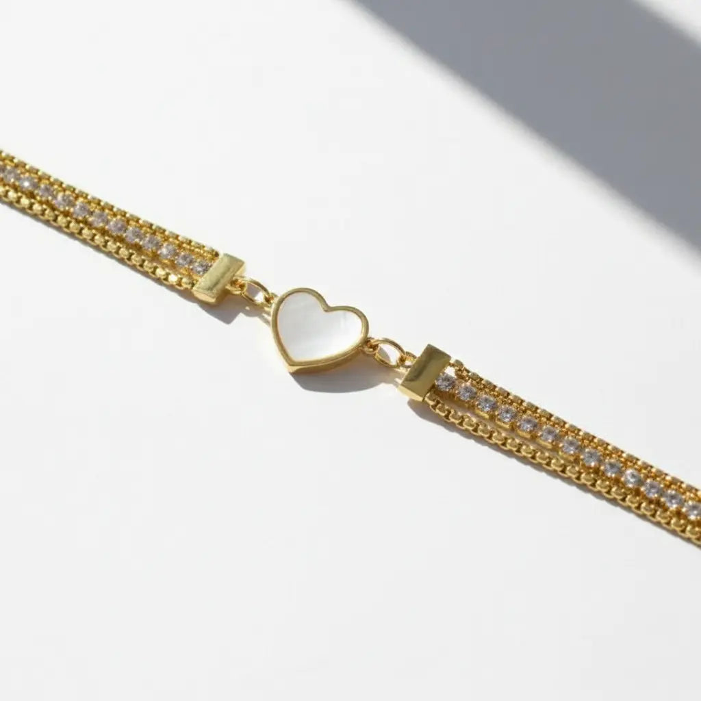 Triple Layer Heart Bracelet