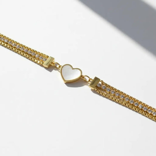 Triple Layer Heart Bracelet