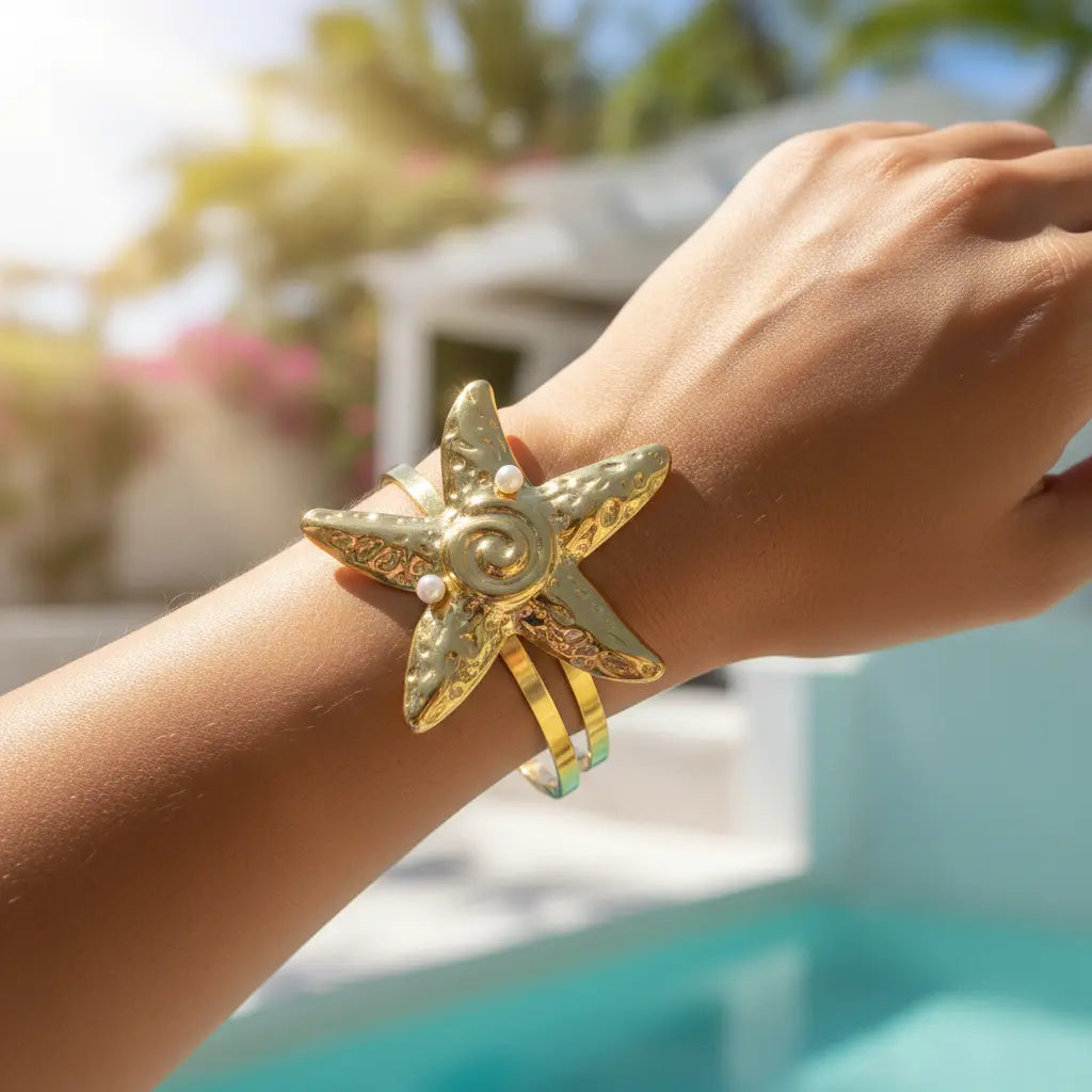 Gold Starfish Statement Cuff