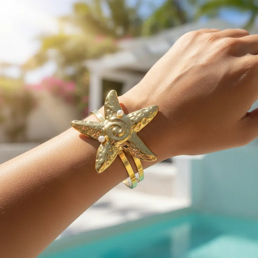 Gold Starfish Statement Cuff