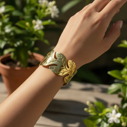 Gold Foliage Statement Cuff