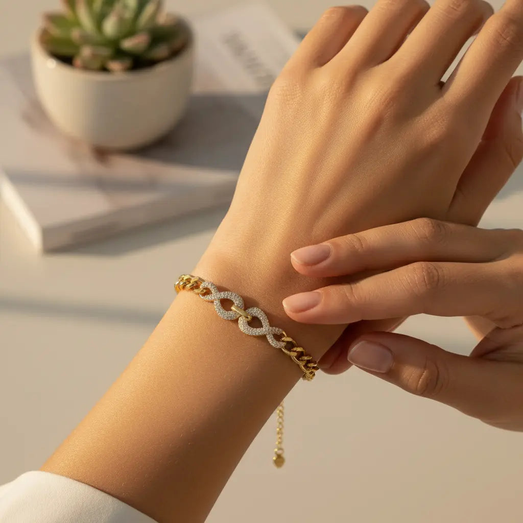 Infinity Sparkle Link Bracelet