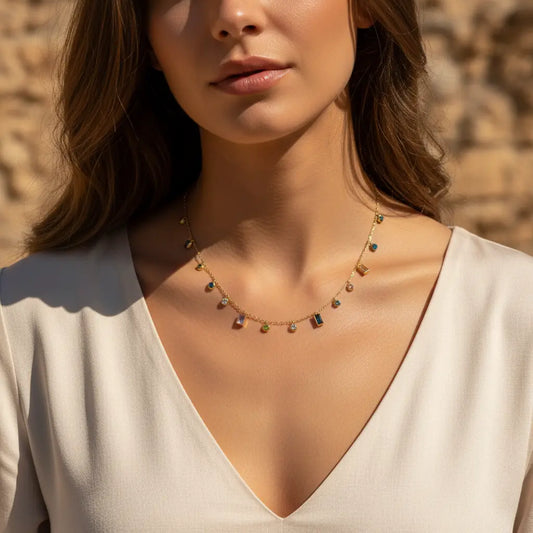 Multi Color Crystal Necklace