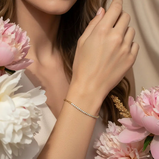 Crystal Paperclip Tennis Bracelet
