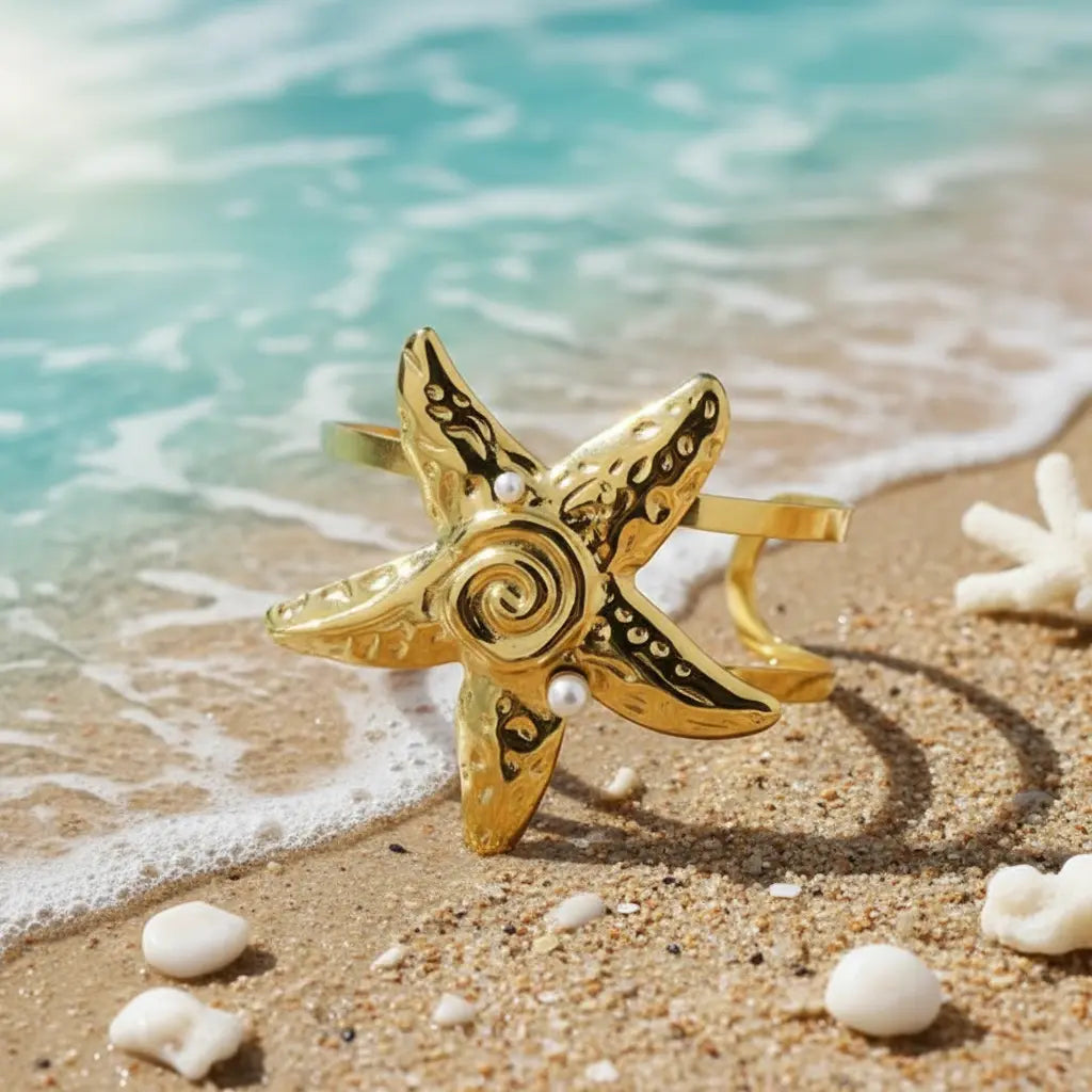 Gold Starfish Statement Cuff