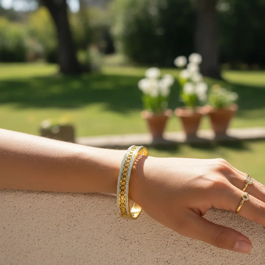 Crystal Encrusted Chain Link Bangle