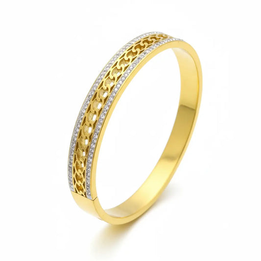 Crystal Encrusted Chain Link Bangle