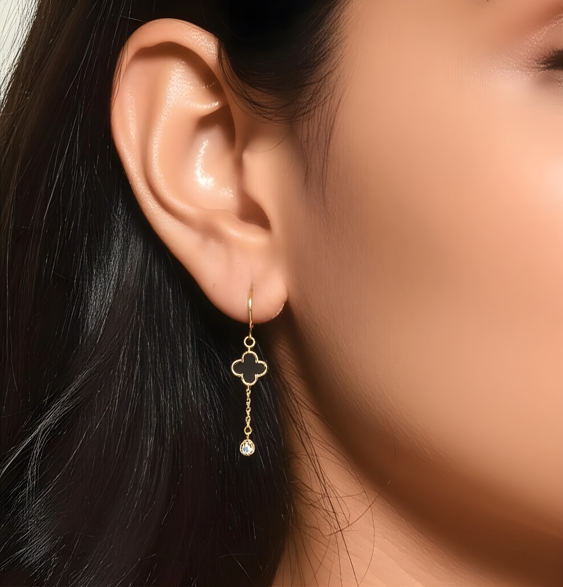 The Cascading Clover Earrings - Hover