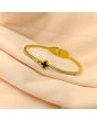 Crystal & Clover Gold Bangle