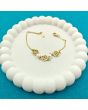 Gold Floral & Pearl Bracelet