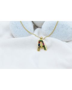 Gemstone Initial ‘A’ Necklace