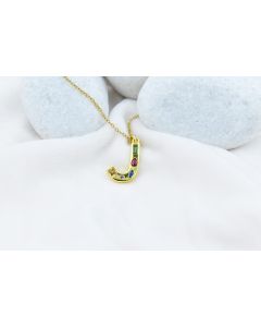 Gemstone Initial ‘J’ Necklace