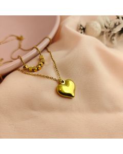 Layered Heart & Bar Necklace