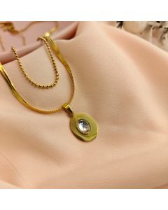 Blooming Oval Layered Necklace