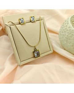 Faceted Cube Pendant Set