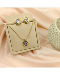 Faceted Oval Pendant Set