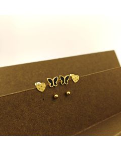 Golden Charm Earring Set