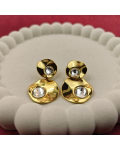 Gold & Crystal Drop Earrings