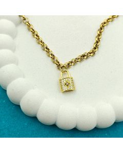 Gold Padlock Bracelet
