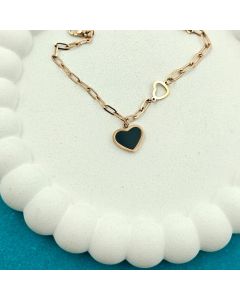Midnight Rose Heart Bracelet