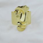 Gold Abstract Face Hammered Cuff  – Anti Tarnish Gold Plated