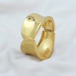 Gold High Sheen Concave Bangle  – Anti Tarnish Gold Plated