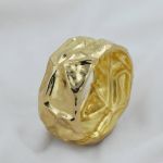 Hammered Gold Organic Bangle  – Anti Tarnish Gold Plated