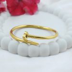 Gold Nail Bypass Bangle  – Anti Tarnish Gold Plated