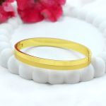 Gold Minimalist Ridge Bangle  – Anti Tarnish Gold Plated