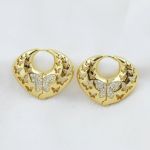 Butterfly Heart Hoop Earrings – Anti Tarnish Gold Plated