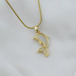 Opalescent Dolphin Charm Necklace – Anti Tarnish Gold Plated