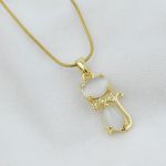 Elegant Pearl Cat Necklace – Anti Tarnish Gold Plated